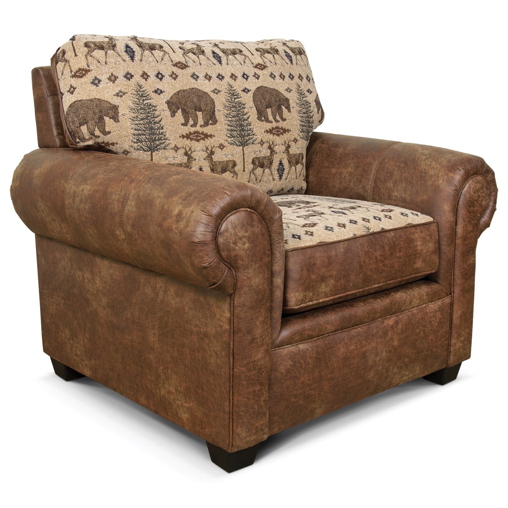 England 2260 N Series 2264 Upholstered Chair with Wide Rolled Arms